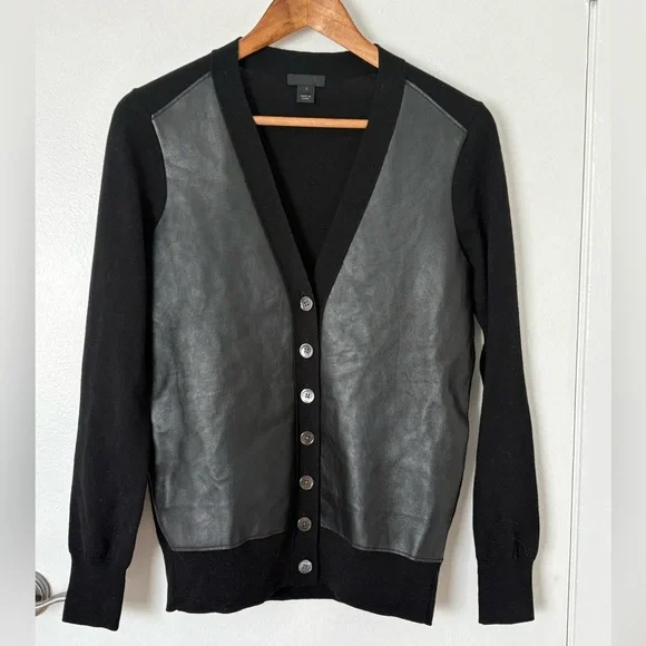 Leather/wool Cardigan  S - Picture 4 of 11